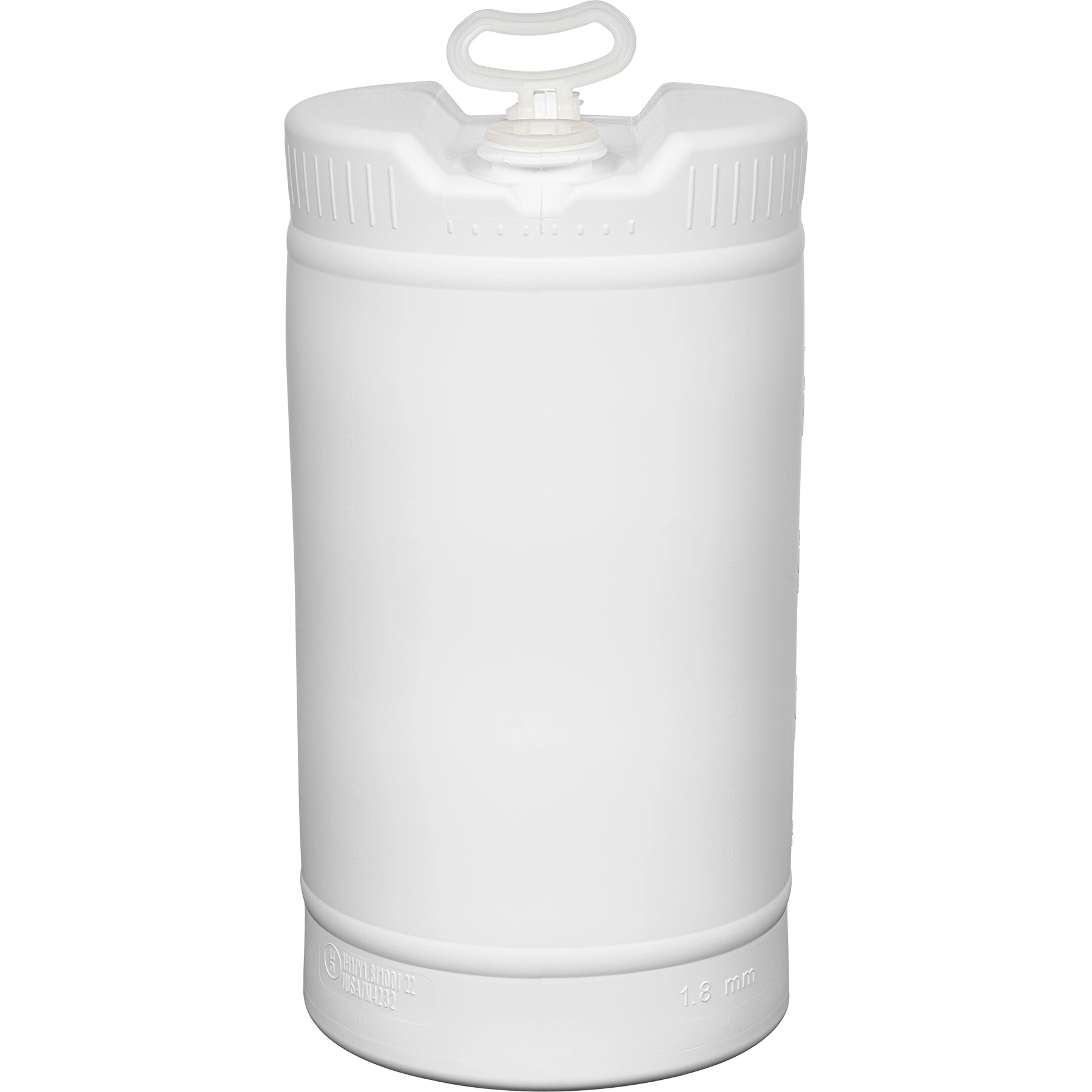 15 Gallon White Tight Head Plastic Drum, UN Rated, 2" & 3/4" Fittings - Image 1