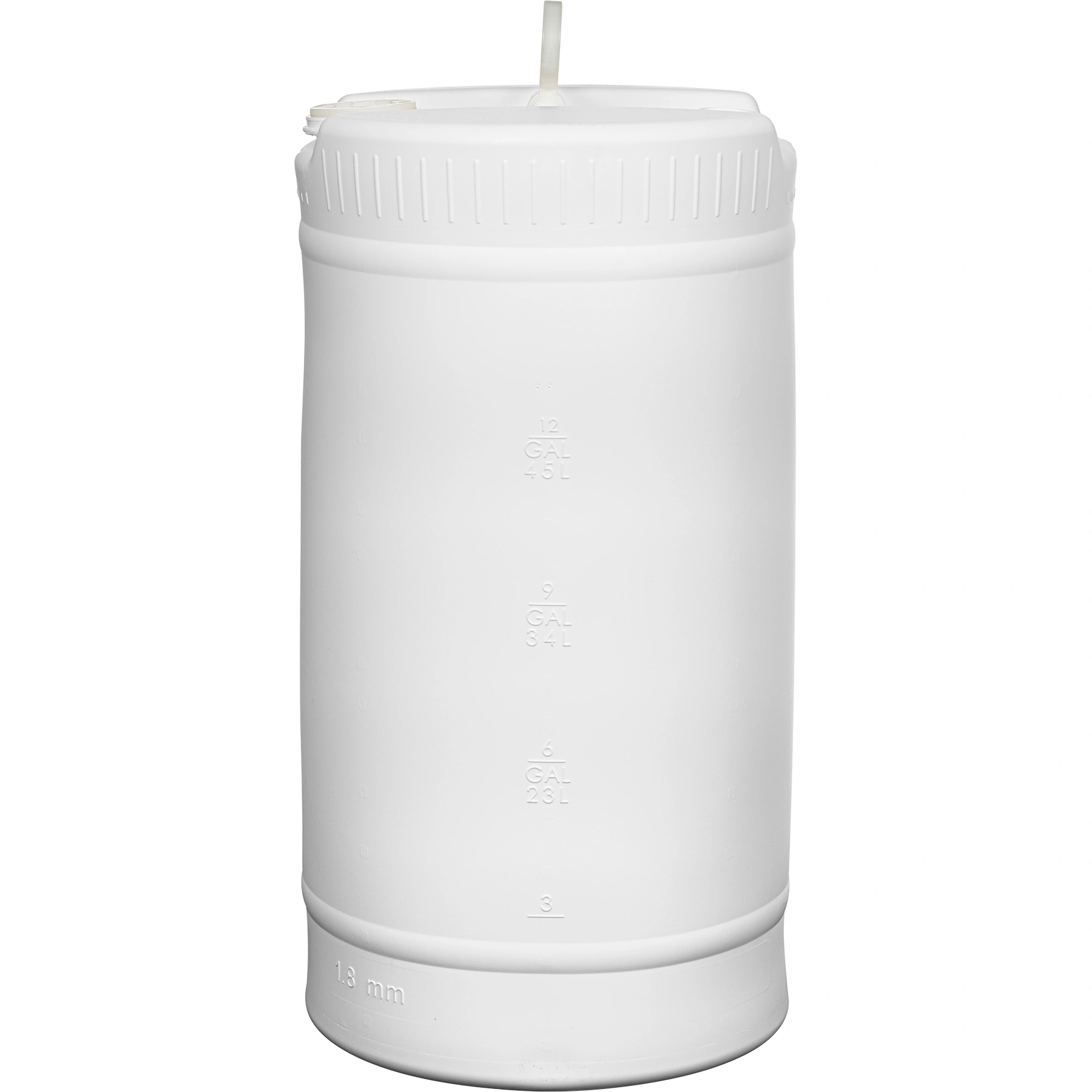15 Gallon White Tight Head Plastic Drum, UN Rated, 2" & 3/4" Fittings - Image 2