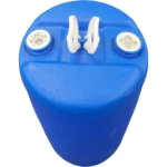 20 Gallon Blue Tight Head Plastic Drum, UN Rated, 2" NPS & 2" Buttress Fittings, Two Handles - Image 2