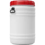 21 Gallon White Plastic Drum with Screw On Lid and Handles, Tamper Evident, UN Rated