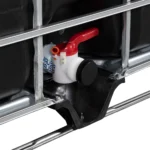 275 Gallon Black IBC Tote, Standard Reconditioned, 2" Camlock Valve, Composite Pallet - Image 3