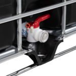 275 Gallon Black IBC Tote, Standard Reconditioned, 2" Camlock Valve, Composite Pallet - Image 4