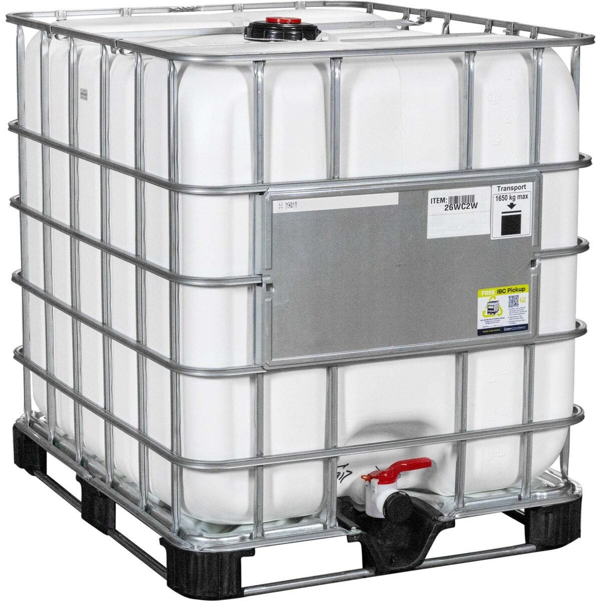 275 Gallon IBC Tote, New, UN Rated, 2 Camlock Valve, Composite Pallet ...
