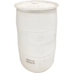 30 Gallon Natural Tight Head Plastic Drum, Reconditioned, UN Rated, 2" NPS & 2" Buttress Fittings