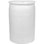 30 Gallon Natural Tight Head Plastic Drum, UN Rated, 2" NPS & 2" Buttress Fittings