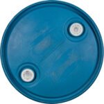55 Gallon Blue Tight Head Plastic Drum, Reconditioned, UN Rated, 2" NPS & 2" Buttress - Image 2