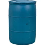 55 Gallon Blue Tight Head Plastic Drum, Washed, UN Rated, 2" NPS & 2" Buttress