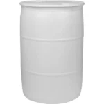 55 Gallon Natural Tight Head HMWPE Plastic Drum, UN Rated, 2" NPS & 2" Buttress Fittings