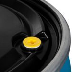 57 Gallon Blue Plastic Drum, UN Rated, 2” & 3/4” Fittings, Black Cover w/Lever Lock Ring - Image 4