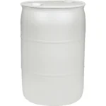 55 Gallon Natural Tight Head Plastic Drum, UN Rated, 2" NPT & 2" Buttress Fittings