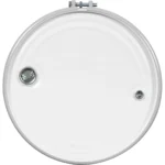 55 Gallon Steel Open Head Drum, Black, Unlined, UN Rated, White Cover w/Bolt Ring, 2" & 3/4" Fittings - Image 2