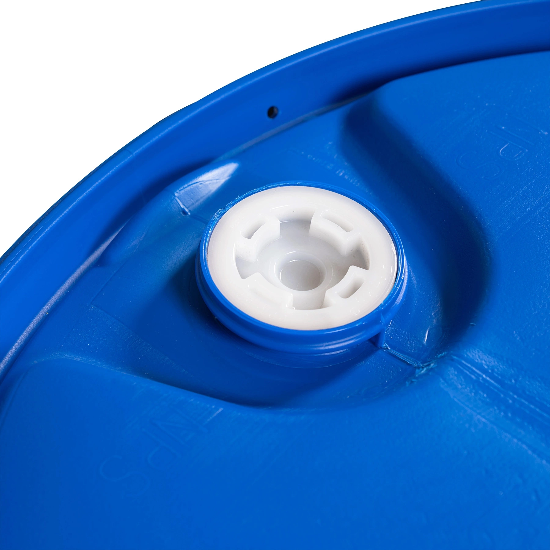 55 Gallon Blue Tight Head Plastic Drum, UN Rated, 2" NPT & 2" Buttress Fittings - Image 3