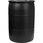 55 Gallon Black Tight Head Plastic Drum, Reconditioned, UN Rated, 2" NPS & 2" Buttress