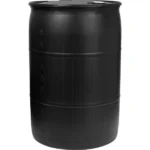 55 Gallon Black Tight Head Plastic Drum, UN Rated, 2" NPS & 2" Buttress Fittings