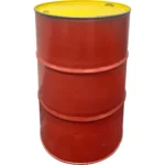 55 Gallon Red/Yellow Tight Head Steel Drum, Reconditioned, 2" & 3/4" Fittings, Unlined