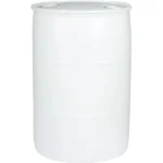 55 Gallon White Tight Head Plastic Drum, UN Rated, 2" NPT & 2" Buttress Fittings