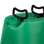15 Gallon Green Tight Head Plastic Drum, 2" NPS & 2" Buttress Fittings, Two Handles - Image 2