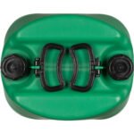 15 Gallon Green Tight Head Plastic Drum, 2" NPS & 2" Buttress Fittings, Two Handles - Image 3