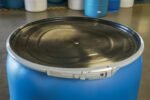 77 Gallon Plastic Barrel Top Drum (NEW) (Blue) — Lid & Lock - Image 4