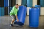 77 Gallon Plastic Barrel Top Drum (NEW) (Blue) — Lid & Lock - Image 3