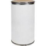 17.5 Gallon (225 lb. Capacity) White Fiber Drum, Fiber Cover w/Lever Lock Ring