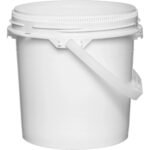 1.25 Gallon White Plastic Pail w/Plastic Handle, Threaded Opening, Life Latch, UN Rated - Image 2