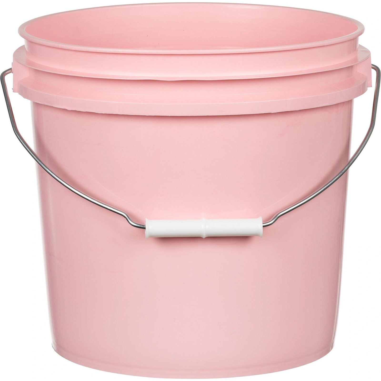 E1 2 Gallon Pink Plastic Pail with Metal Handle (P4 Series) - Image 1