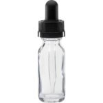 1/2 oz. Clear Boston Round Glass Bottle, 18mm 18-400 - Image 5