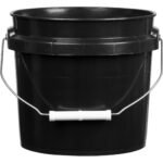 1 Gallon Black Regrind Plastic Pail w/ Metal Handle