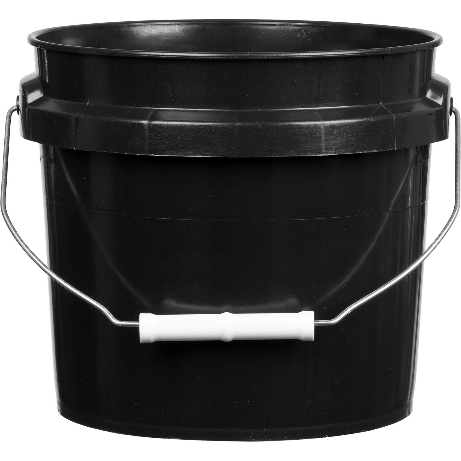 G1 1 Gallon Black Regrind Plastic Pail w/ Metal Handle - Image 1