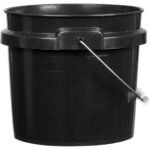 1 Gallon Black Regrind Plastic Pail w/ Metal Handle - Image 2