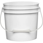 1 Gallon White Plastic Pail with Plastic Handle (P5 Series)