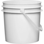 1 Gallon White Plastic Pail with Plastic Handle (P5 Series) - Image 2