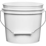 1 Gallon White Plastic Pail w/Metal Handle and Plastic Grip (P8 Series)