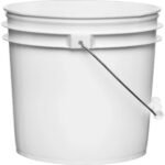1 Gallon White Plastic Pail w/Metal Handle and Plastic Grip (P8 Series) - Image 3