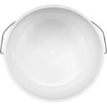 1 Gallon White Plastic Pail w/Metal Handle and Plastic Grip (P8 Series) - Image 2