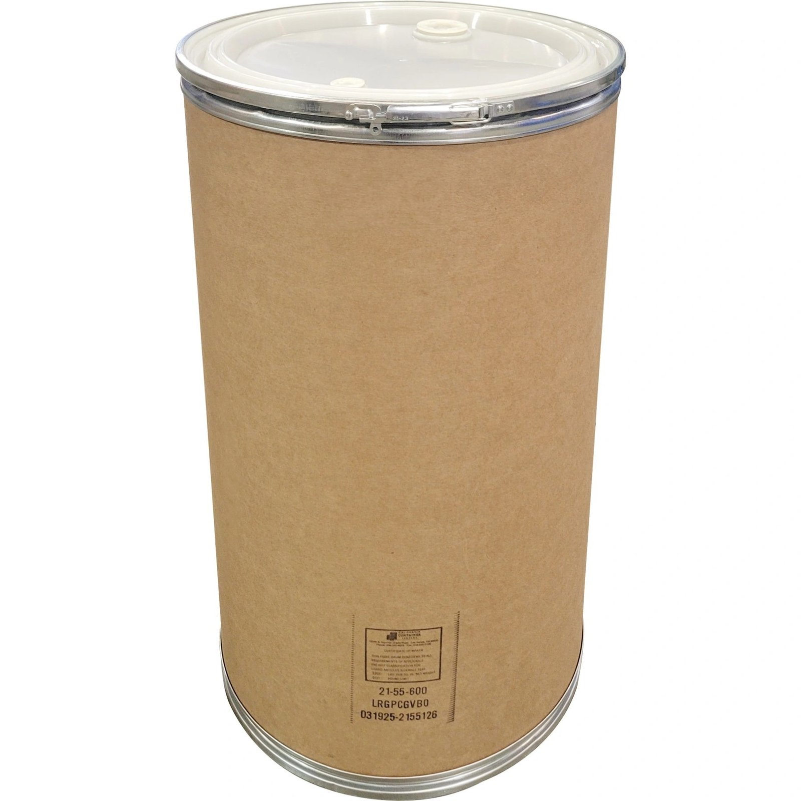T1 55 Gallon (550 lb. Capacity) Fiber Drum, UN Rated, Steel Cover w/Lever Lock Ring and Liner - Image 1