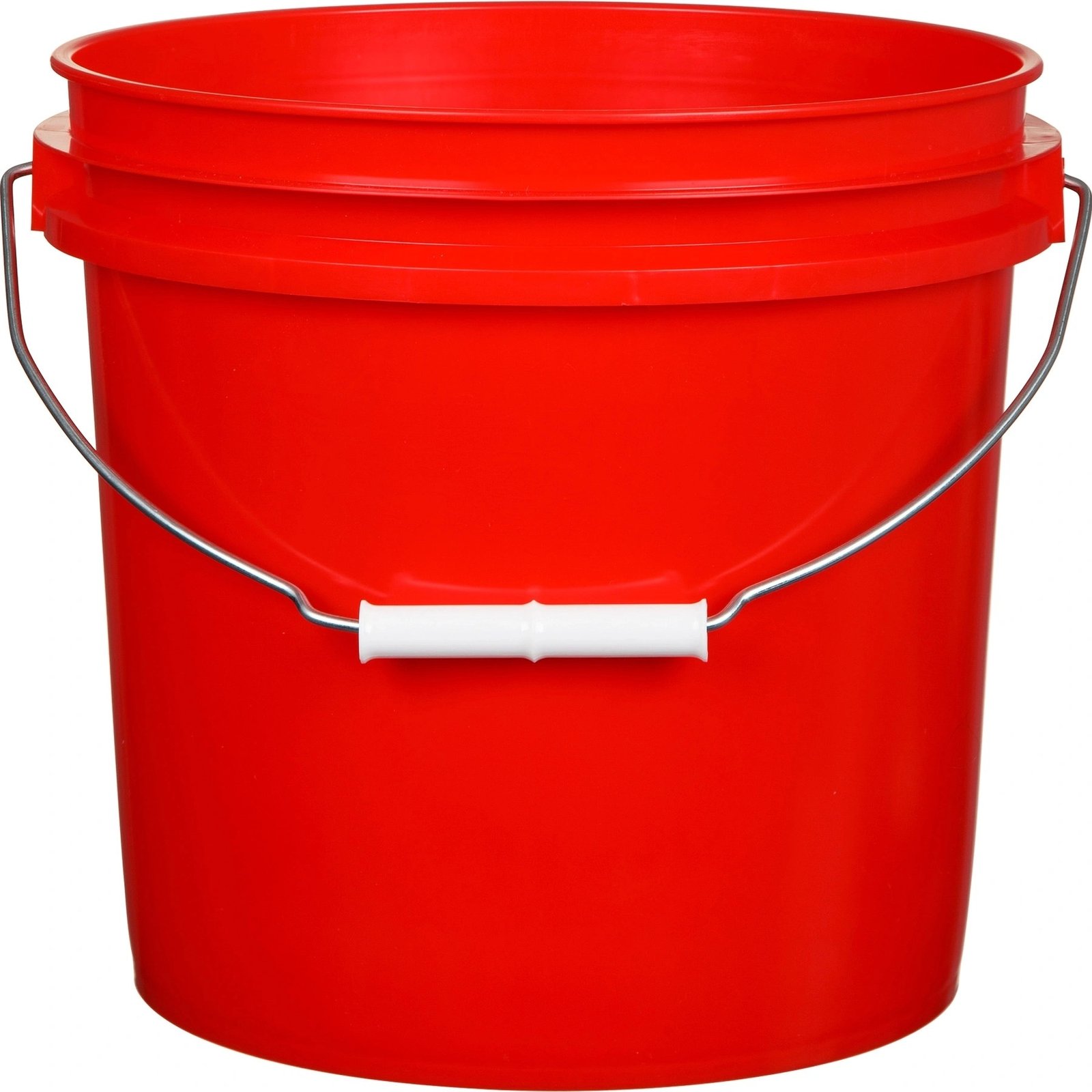 V1 2 Gallon Red Plastic Pail with Metal Handle (P4 Series) - Image 1