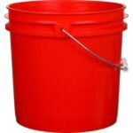 2 Gallon Red Plastic Pail with Metal Handle (P4 Series) - Image 2