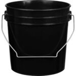 1 Gallon Black Plastic Pail w/Metal Handle, 248 Grams (P9 Series)
