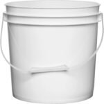 2 Gallon White Plastic Pail with Plastic Handle (P5 Series)
