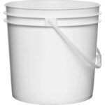 2 Gallon White Plastic Pail with Plastic Handle (P5 Series) - Image 2