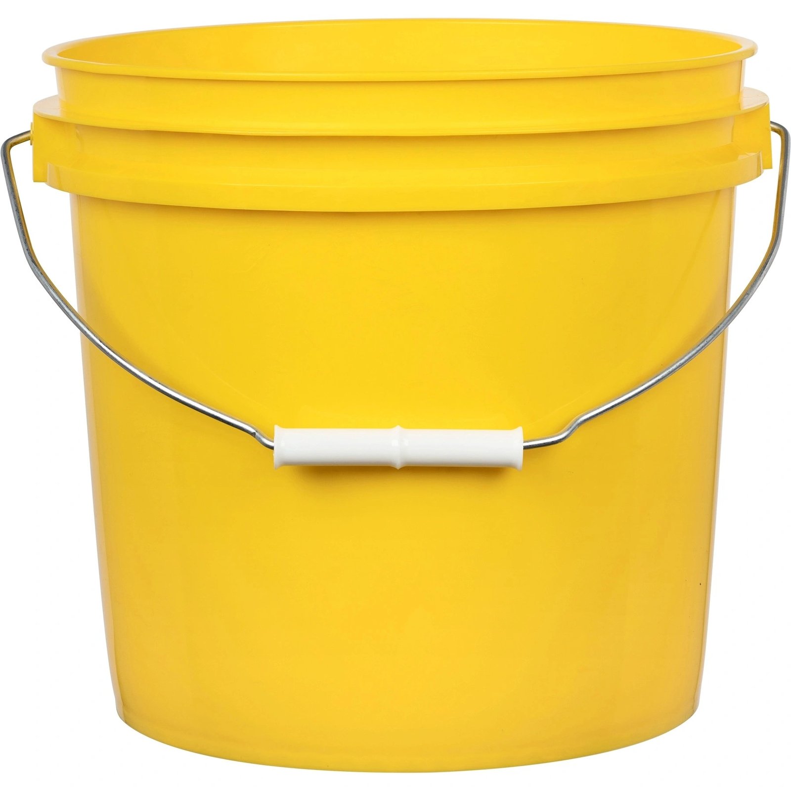 c112 2 Gallon Yellow Plastic Pail with Metal Handle (P4 Series) - Image 1