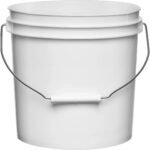 2 Gallon White Plastic Pail with Metal Handle (P5 Series)