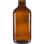 8 oz. Amber Boston Round Glass Bottle, 28mm 28-400