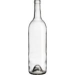 750 ml Clear Bordeaux Wine Bottles, Punted Bottom, Cork