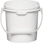 0.6 Gallon White Plastic Pail w/Plastic Handle, Threaded Opening, Life Latch, UN Rated - Image 3