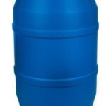 55 Gallon Plastic Poly Drum, Open Head, UN Rated, Bolt, Bungs - Blue