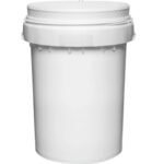 12 Gallon White Plastic Drum, Taper Sided, Threaded Opening, Life Latch, UN Rated